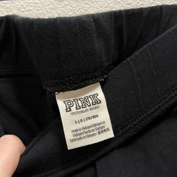 VS Pink Crop Cotton Leggings Size Large - Picture 2 of 3